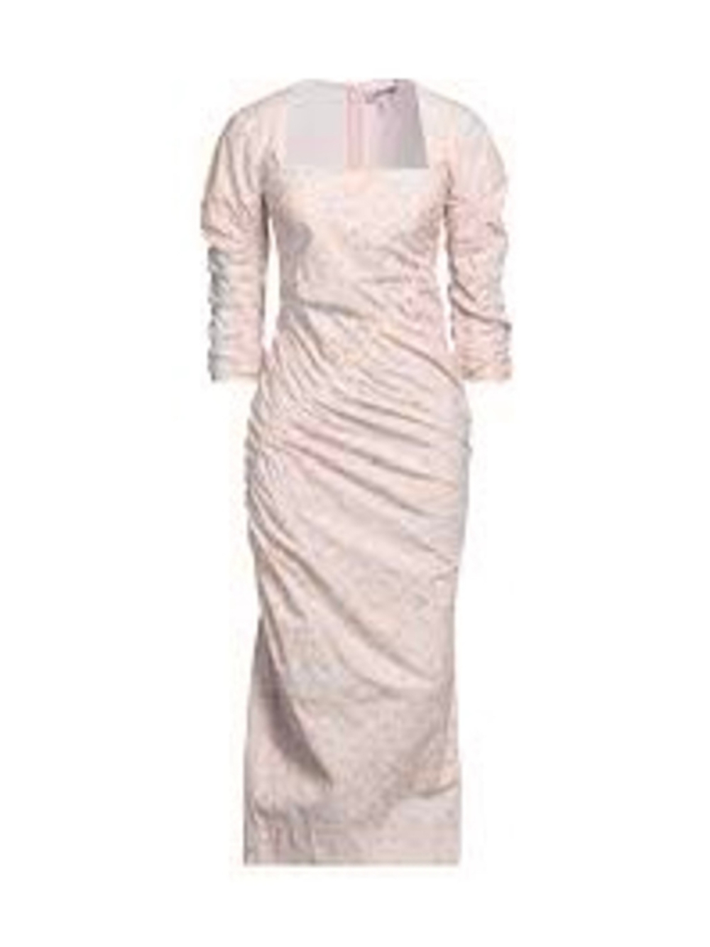 GANNI NWT Pleated Crinkled Cotton Poplin Midi Dress Cherry Blossom Size 34 US 2